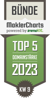 MaklerCharts KW 08/2023 - wohn.werk immobilien ist TOP-5-Makler in Bnde