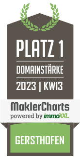 MaklerCharts KW 12/2023 - A + R Immobilien e.K. ist bester Makler in Gersthofen