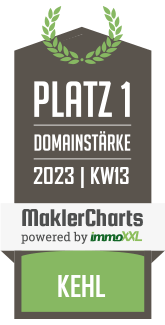 MaklerCharts KW 12/2023 - R.G. Brüning Immobilien GmbH ist bester Makler in Kehl