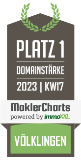 MaklerCharts KW 16/2023 - Gls Immobilien GmbH ist bester Makler in Vlklingen