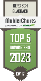 MaklerCharts KW 16/2023 - Monika Hamacher Immobilien GmbH ist TOP-5-Makler in Bergisch Gladbach