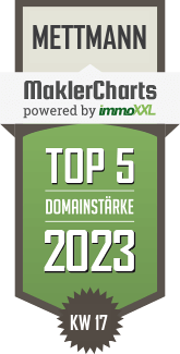 MaklerCharts KW 16/2023 - Projekt Immobilien- u. Beteiligungsges. mbh  ist TOP-5-Makler in Mettmann