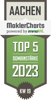 MaklerCharts KW 18/2023 - Immobilien Kompetenzzentrum Aachen ist TOP-5-Makler in Aachen