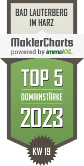 MaklerCharts KW 18/2023 - CENTURY 21 Deutschland Franchise Service Dev AG ist TOP-5-Makler in Bad Lauterberg im Harz