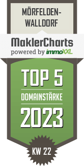 MaklerCharts KW 21/2023 - von Gagern Immobilien GmbH ist TOP-5-Makler in Mrfelden-Walldorf