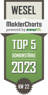MaklerCharts KW 21/2023 - Wohnen & Leben Immobilien ist TOP-5-Makler in Wesel