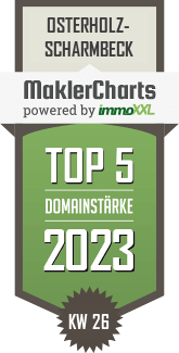 MaklerCharts KW 25/2023 - Hasse Immobilien ist TOP-5-Makler in Osterholz-Scharmbeck