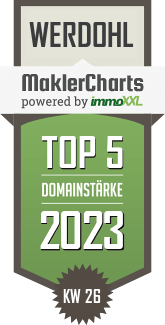 MaklerCharts KW 25/2023 - Wohnungsgesellschaft Werdohl GmbH ist TOP-5-Makler in Werdohl