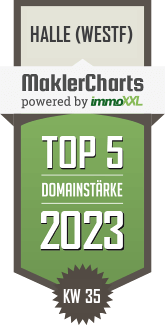 MaklerCharts KW 34/2023 - Volksbank Halle/Westfalen eG ist TOP-5-Makler in Halle (Westf)