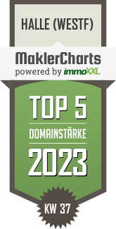 MaklerCharts KW 36/2023 - Volksbank Halle/Westfalen eG ist TOP-5-Makler in Halle (Westf)