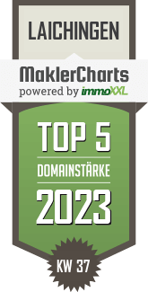 MaklerCharts KW 36/2023 - Wohnbau Kilic GmbH & Co. KG ist TOP-5-Makler in Laichingen