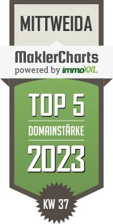 MaklerCharts KW 36/2023 - Wohnungsbaugesellschaft mbH Mittweida ist TOP-5-Makler in Mittweida
