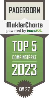 MaklerCharts KW 36/2023 - thater IMMOBILIEN GmbH ist TOP-5-Makler in Paderborn