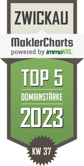 MaklerCharts KW 36/2023 - HEYDEL IMMOBILIEN ist TOP-5-Makler in Zwickau