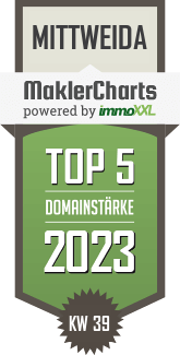 MaklerCharts KW 38/2023 - Wohnungsbaugesellschaft mbH Mittweida ist TOP-5-Makler in Mittweida