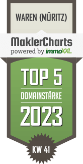 MaklerCharts KW 40/2023 - M�ritz Immobilien GmbH ist TOP-5-Makler in Waren (M�ritz)