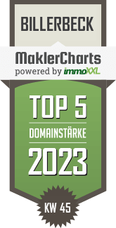 MaklerCharts KW 44/2023 - Hinzmann Immobilien ist TOP-5-Makler in Billerbeck