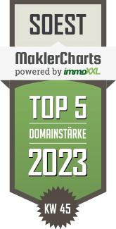 MaklerCharts KW 44/2023 - PP-Immobilien GmbH ist TOP-5-Makler in Soest