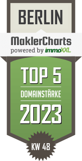 MaklerCharts KW 47/2023 - BERLIN FIRST GmbH ist TOP-5-Makler in Berlin