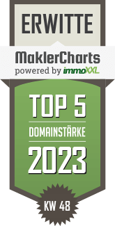 MaklerCharts KW 47/2023 - KRAN IMMO GmbH - Makler fr Immobilien in Paderborn ist TOP-5-Makler in Erwitte