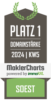 MaklerCharts KW 04/2024 - Schulte Immobilien OHG + Schulte Objektpflege GbR ist bester Makler in Soest