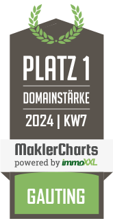 MaklerCharts KW 06/2024 - Stadt Land Haus Immobilien GmbH & Co. KG ist bester Makler in Gauting