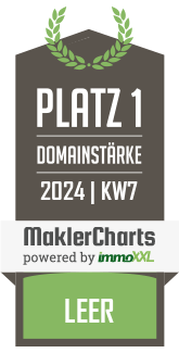 MaklerCharts KW 06/2024 - KASA Immobilien GmbH & Co. KG ist bester Makler in Leer