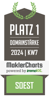 MaklerCharts KW 06/2024 - Schulte Immobilien OHG + Schulte Objektpflege GbR ist bester Makler in Soest