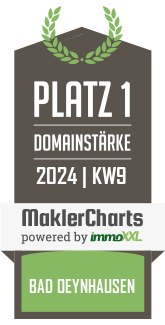 MaklerCharts KW 08/2024 - Immobilien Nagel GmbH ist bester Makler in Bad Oeynhausen