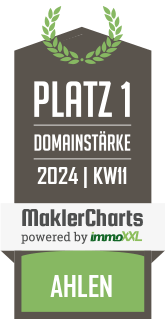 MaklerCharts KW 10/2024 - Kupfernagel Immobilien ist bester Makler in Ahlen