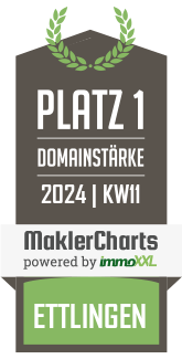 MaklerCharts KW 10/2024 - Volksbank Immobilien AG ist bester Makler in Ettlingen