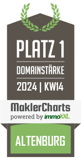 MaklerCharts KW 13/2024 - Trommer Immobilien ist bester Makler in Altenburg