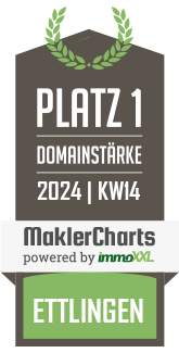 MaklerCharts KW 13/2024 - Volksbank Immobilien AG ist bester Makler in Ettlingen