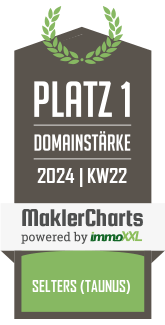 MaklerCharts KW 21/2024 - Wessinghage Immobilien e. Kfr. IVD ist bester Makler in Selters (Taunus)