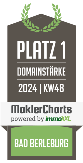 MaklerCharts KW 47/2024 - Rothaar Immobilien GbR ist bester Makler in Bad Berleburg