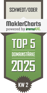 MaklerCharts KW 02/2025 - Wohnungsbaugenossenschaft Schwedt eG ist TOP-5-Makler in Schwedt/Oder