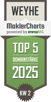 MaklerCharts KW 02/2025 - von Poll Immobilien GmbH ist TOP-5-Makler in Weyhe