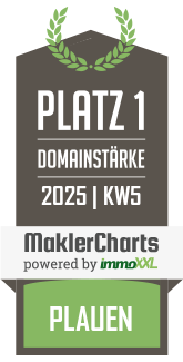 MaklerCharts KW 05/2025 - Kadner Immobilien ist bester Makler in Plauen