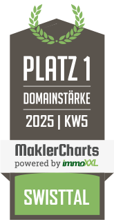 MaklerCharts KW 05/2025 - swist-immobilien ist bester Makler in Swisttal