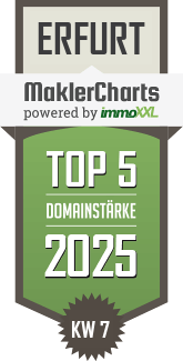 MaklerCharts KW 07/2025 - Schelkmann Immobilien ist TOP-5-Makler in Erfurt