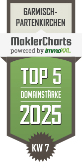 MaklerCharts KW 07/2025 - Steiner Immobilien GmbH ist TOP-5-Makler in Garmisch-Partenkirchen