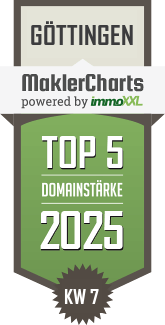 MaklerCharts KW 07/2025 - feinRAUM Immobilien, Inh. Daniela Wolpert ist TOP-5-Makler in Göttingen