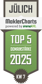 MaklerCharts KW 07/2025 - Wohnlust Immobilienvertrieb ist TOP-5-Makler in Jülich