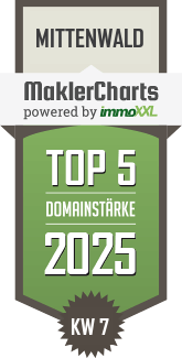 MaklerCharts KW 07/2025 - Immobilien Josef Schandl ist TOP-5-Makler in Mittenwald