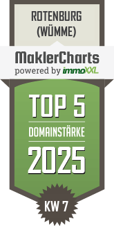 MaklerCharts KW 07/2025 - Immobilien Zentrum Rotenburg ist TOP-5-Makler in Rotenburg (Wmme)