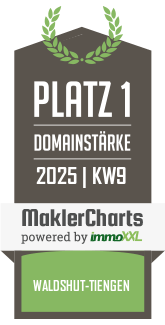 MaklerCharts KW 09/2025 - Schlatter Immobilien GmbH ist bester Makler in Waldshut-Tiengen