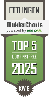 MaklerCharts KW 09/2025 - Immotify GmbH ist TOP-5-Makler in Ettlingen