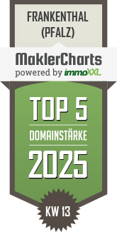 MaklerCharts KW 13/2025 - IMMODICA Bestands- und Neubauimmobilien ist TOP-5-Makler in Frankenthal (Pfalz)