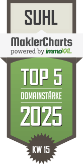 MaklerCharts KW 15/2025 - Immobilienmakler Suhl & Thringen, Meiner Immobilien ist TOP-5-Makler in Suhl