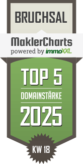 MaklerCharts KW 18/2025 - Dammert Immobilien  ist TOP-5-Makler in Bruchsal